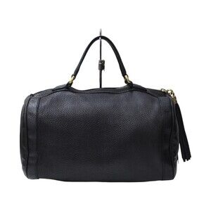 Gucci Boston Black Interlocking GG Bag Leather